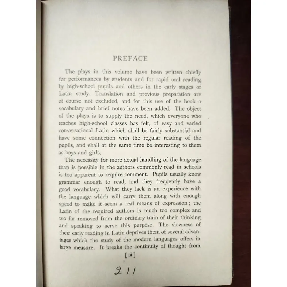 Latin Plays for Student Performances & Reading Schlicher 1916 Ginn HC